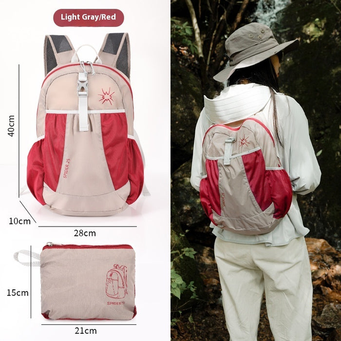 Mochila ligera y portátil para montañismo, práctica para viajes y escalada en montaña.