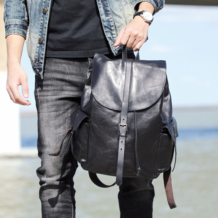 Sac à dos en cuir de qualité supérieure, grande capacité