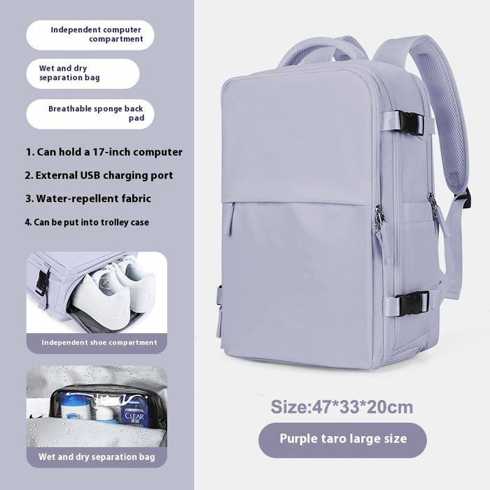 Backpack Women's Large Capacity Travel Men's Business Trip Can Be Expanded