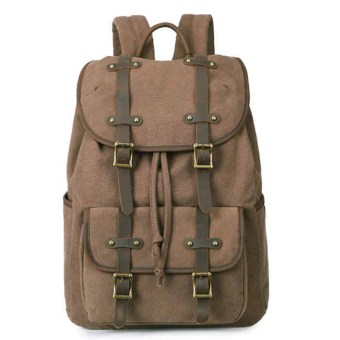 Canvas Backpack Oil Wax Outdoor Travel