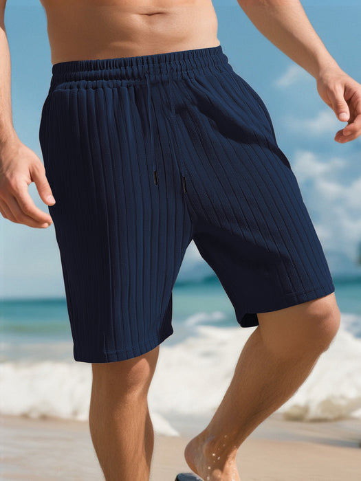 Short de sport à lacets multi-poches pour homme, pantalon de plage rayé