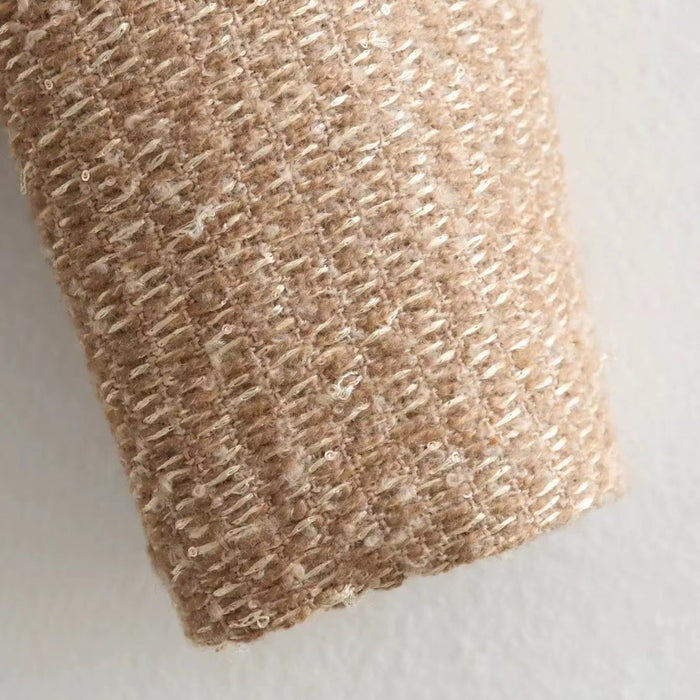 Women's Fashion Woolen Solid Color Casual Top Short Coat