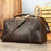 Bolso de viaje retro de corta distancia de cuero genuino para hombre