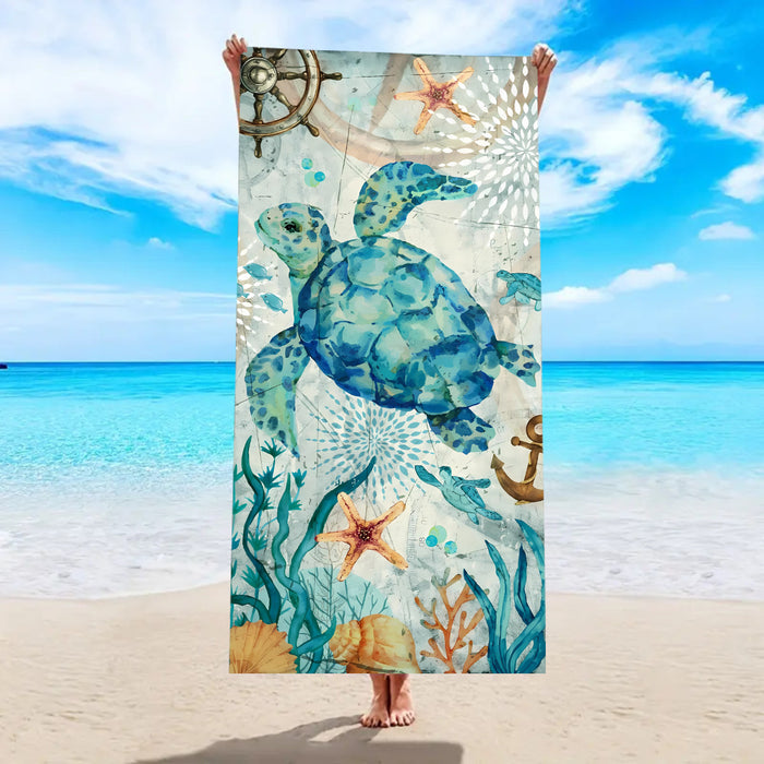 Quick-drying Microfiber Beach Bath Towel Double-sided Velvet
