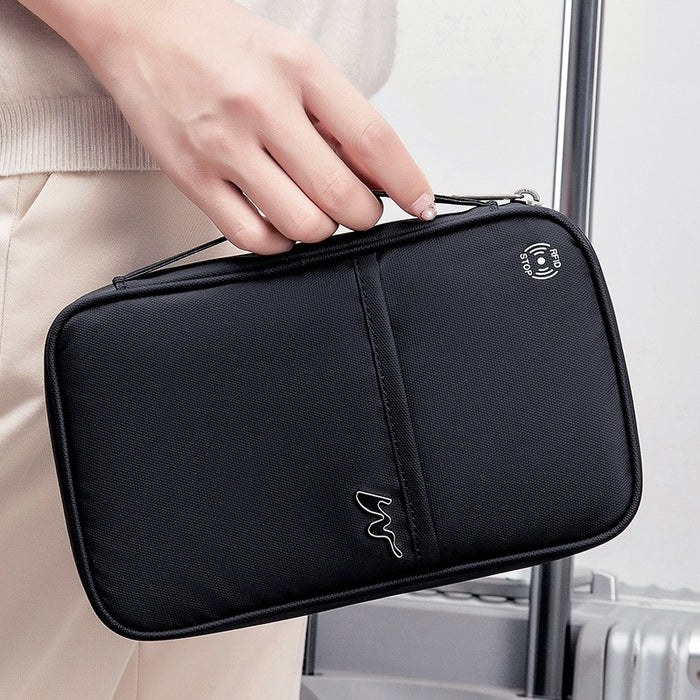 Travel Storage Travel Portable RFID Anti-theft Swiping Passport Case Document Package