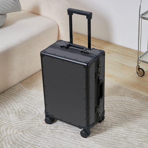 Valise en fibre de carbone avec cadre en aluminium, bagage roulant professionnel de grande capacité
