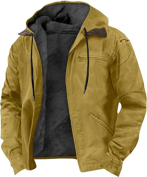 Men's Hooded Zipped Cotton-padded Jacket