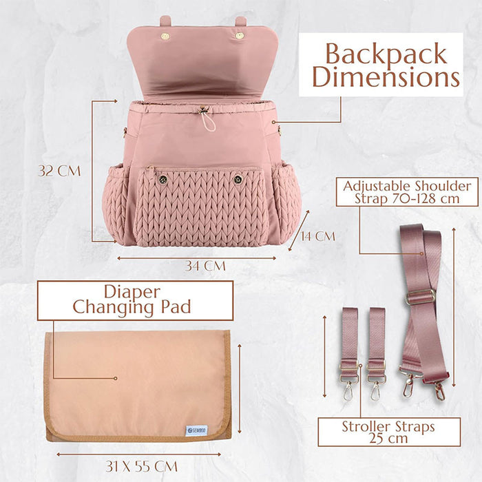 Large-Capacity Stylish Insulated Quilted Mommy Backpack For Outdoor Travel