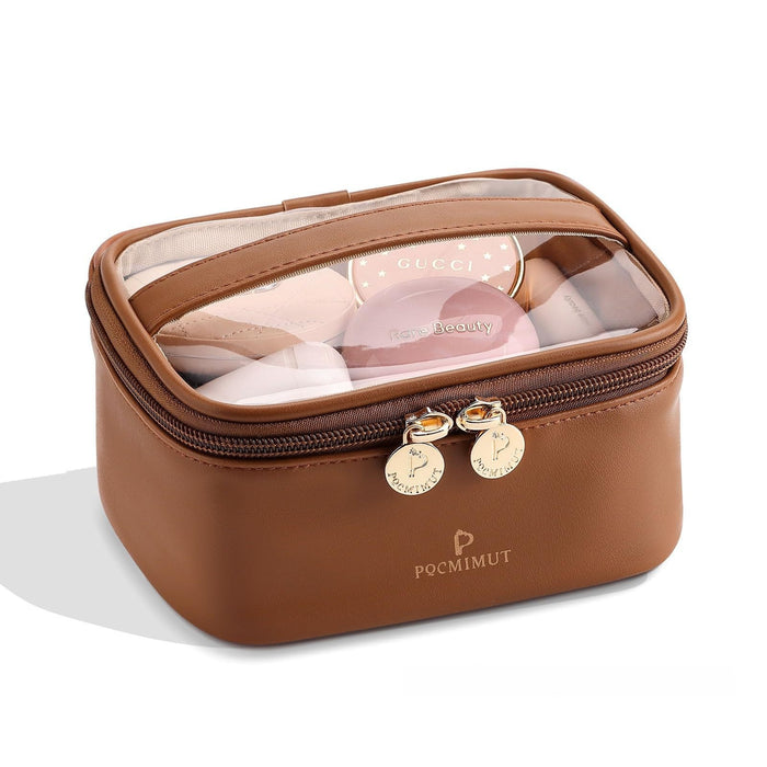 Leather Transparent Cosmetic Bag Travel Essential