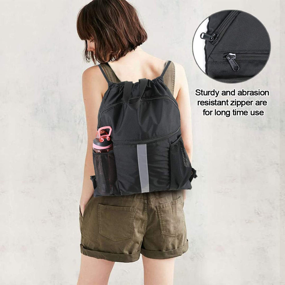 Basketball Football Drawstring Backpack Belt Shoe Compartment