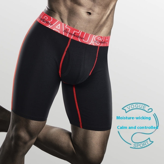 Boxers longs pour hommes, en coton, coupe ample et anti-friction