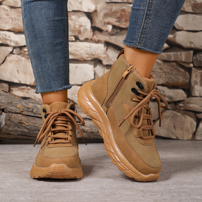 Zapatos de senderismo acolchados, cálidos y con suela gruesa y forro polar, con acolchado de algodón