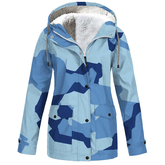 Hooded Camouflage Waterproof Outdoor Shell Jacket Men's And Women's Coats