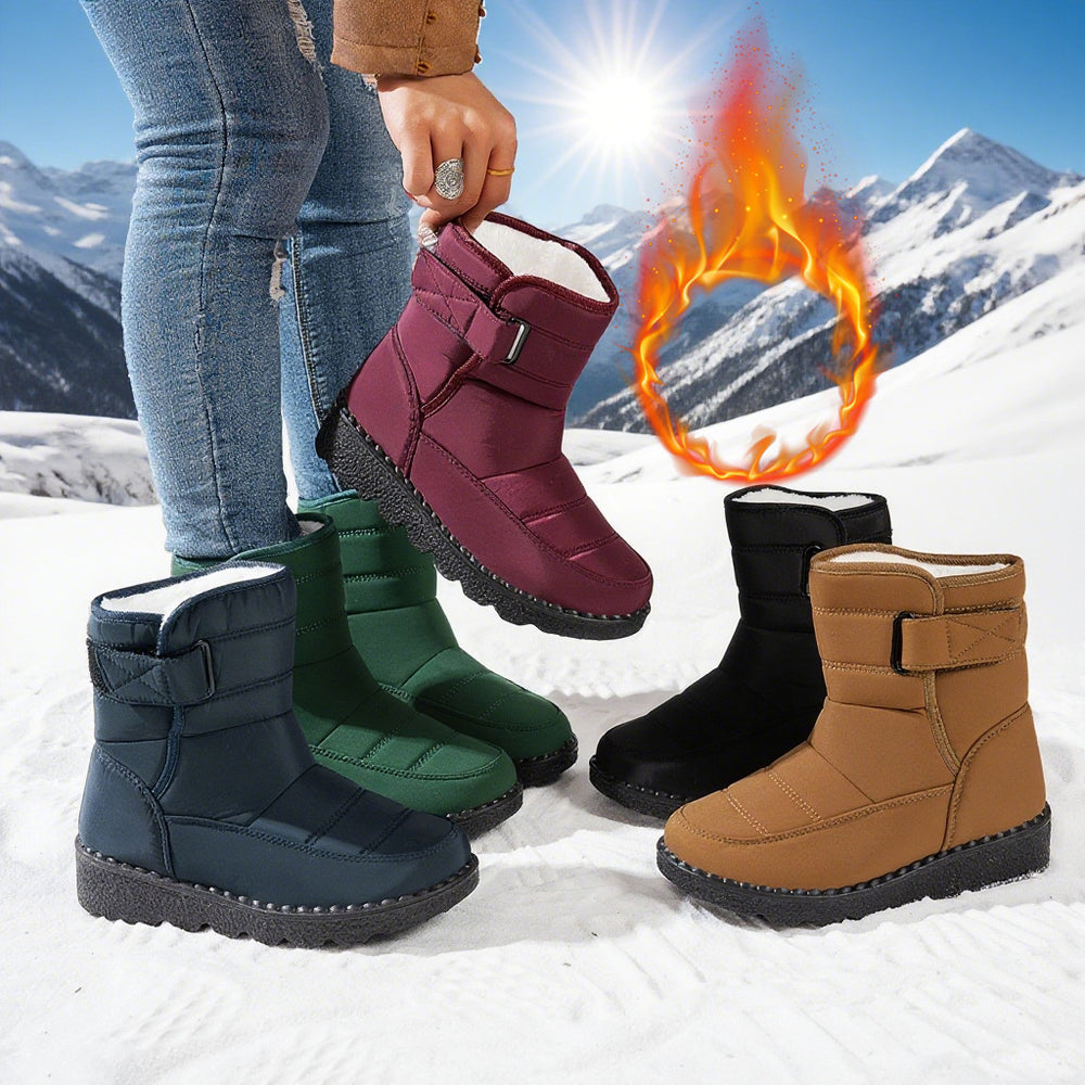 Botas de nieve para mujer, tallas grandes, de terciopelo y algodón cálido.