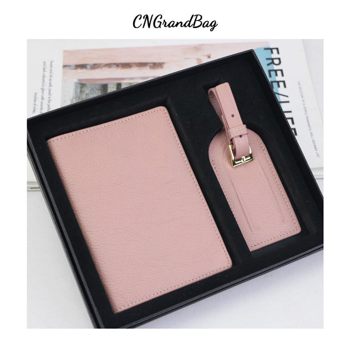 Porte-passeport simple et portable en cuir de vachette pleine fleur pour certificat de vaccination