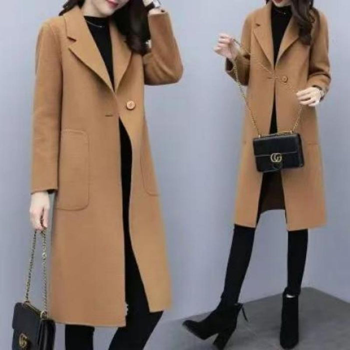 Nouveau Manteau en laine Automne-Hiver, mi-long, coupe ample, style coréen