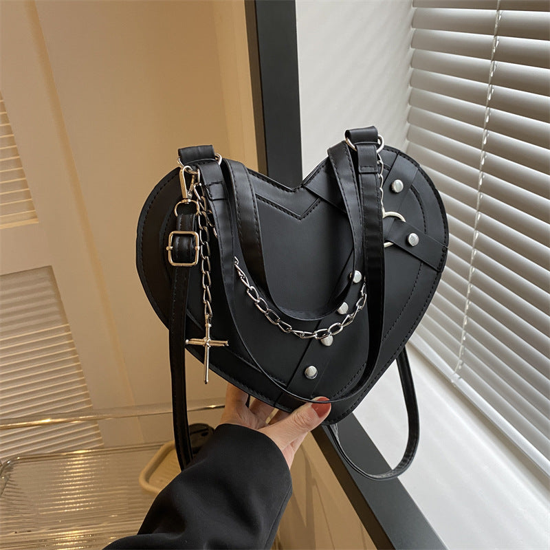 Sac bandoulière en forme de cœur, mignon et original, de style coréen