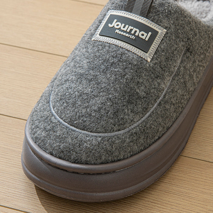 Pantuflas de algodón cálidas y gruesas para hombre, talla grande