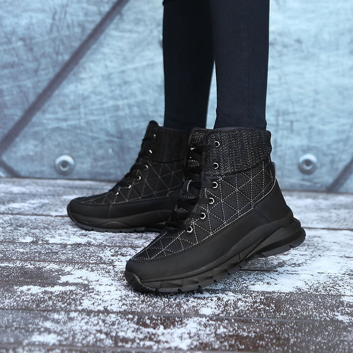 Bottes antidérapantes chaudes en coton pour l'extérieur, grandes tailles pour femmes