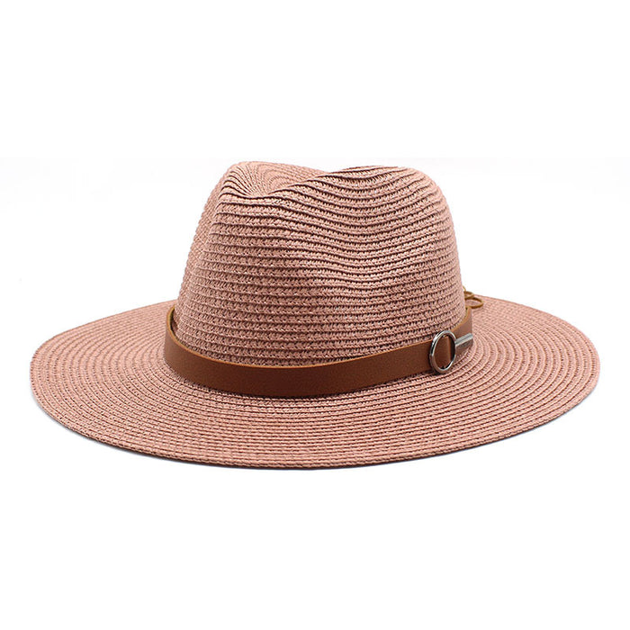 Sombrero de copa de mezclilla tejido para viajes, vacaciones y playa con protección solar