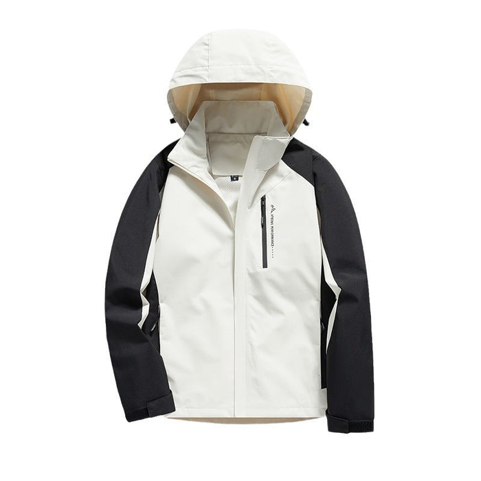 Chaqueta impermeable y cortavientos desmontable, fina, de un solo golpe, para montañismo.