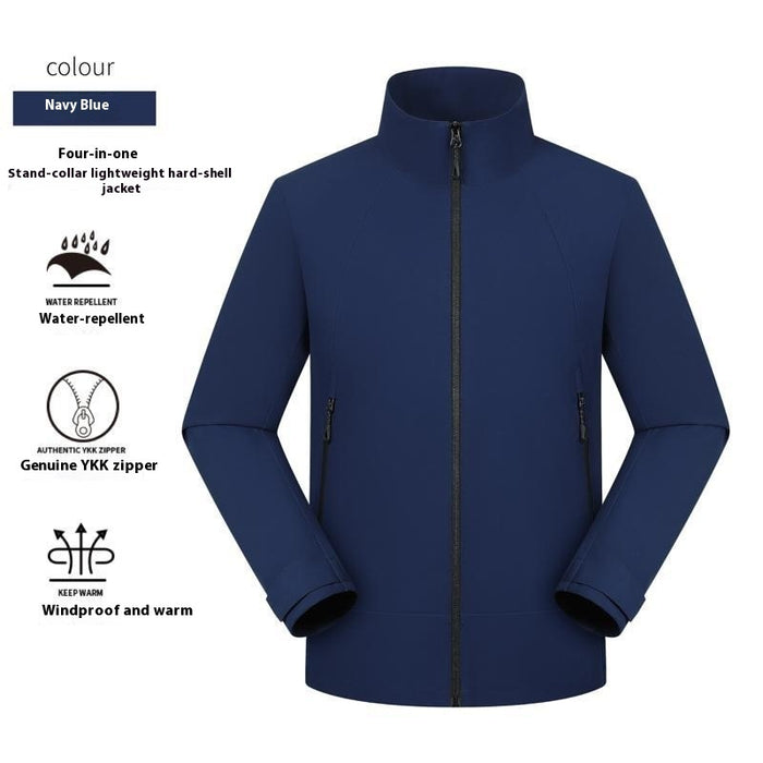 Veste imperméable fine à col montant pour homme