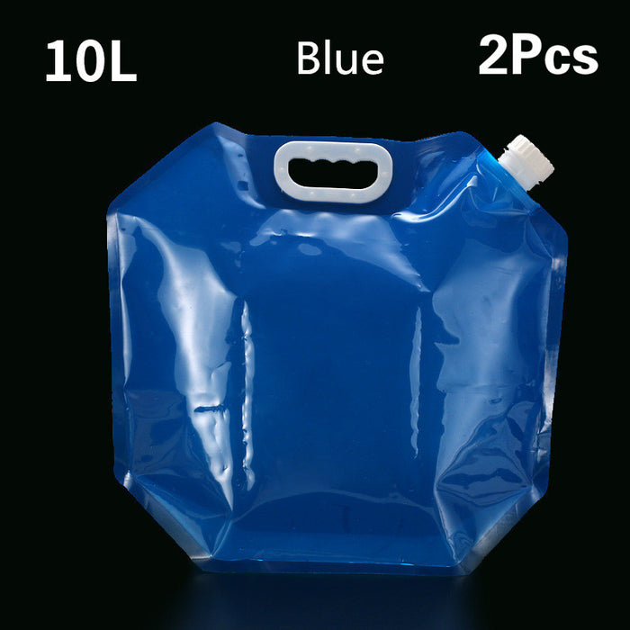 Sac à eau pliable et portable en PVC pour le camping et la randonnée.