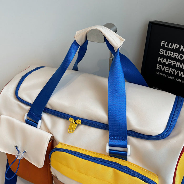 Fashion Color Contrast Multi-pocket Portable Travel Bag