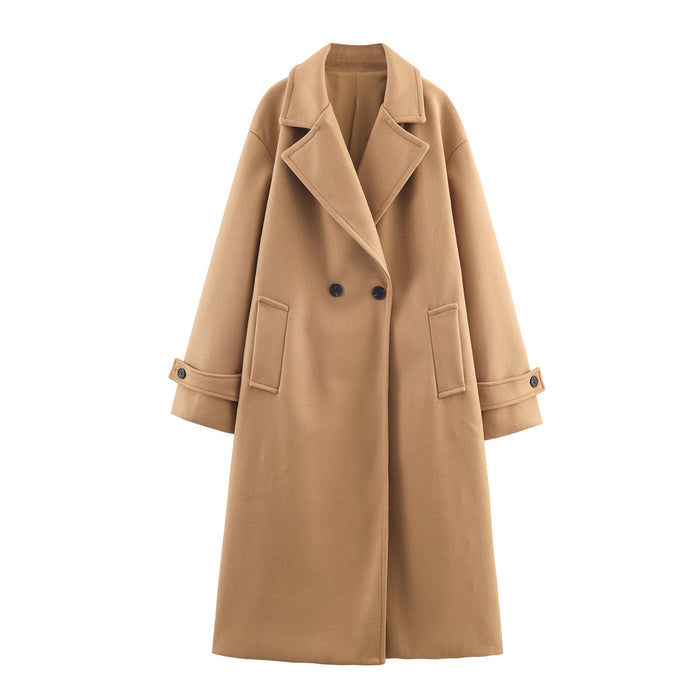 Womens Loose Elegant And Minimalist Long Coat