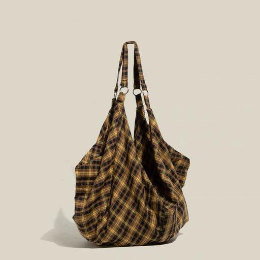 Sac à bandoulière/épaule grande capacité à carreaux multi-positions pour femme