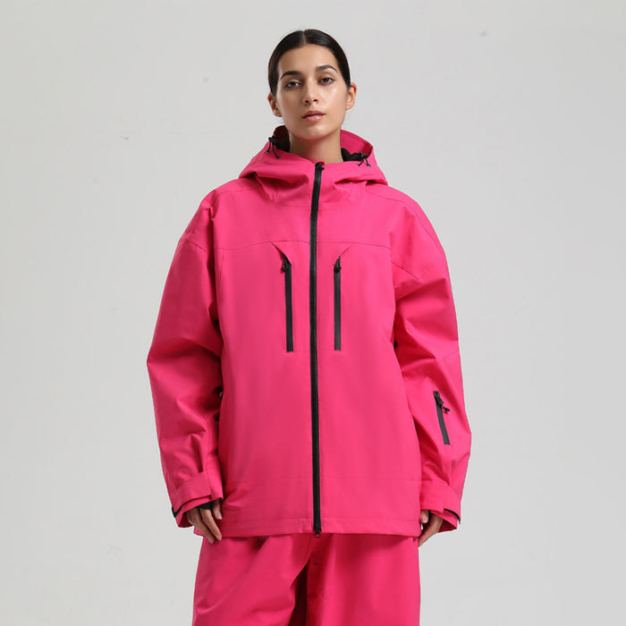 Chaqueta de esquí impermeable, transpirable y holgada con cremallera para hombre
