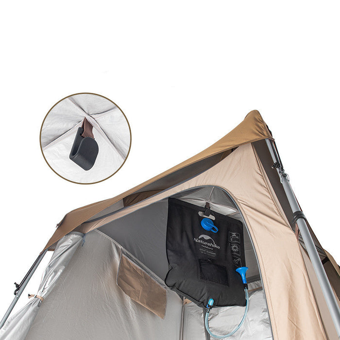 Cabine de change pliable et mobile pour une personne, avec protection solaire.
