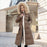 Winter Slim Long Jacket With Fur Hood And Belt Fashion Solid Hooded Coat Warm Clothing For Women
