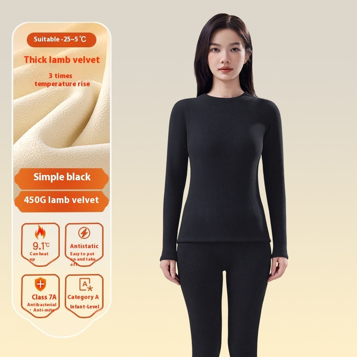 Women's Autumn Winter Berber Fleece Thermal Underwear