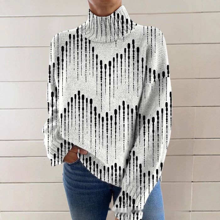 Nueva capa informal con estampado abstracto navideño tipo cárdigan