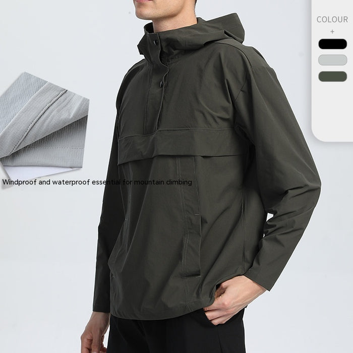 Veste de sport décontractée pour homme, coupe-vent imperméable à séchage rapide, idéale pour l'alpinisme et les activités de plein air.