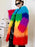 Manteau en patchwork de peluche contrastant, Manteau d'hiver en laine d'agneau