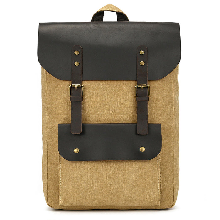 New Canvas Leather Large Capacity Backpack
