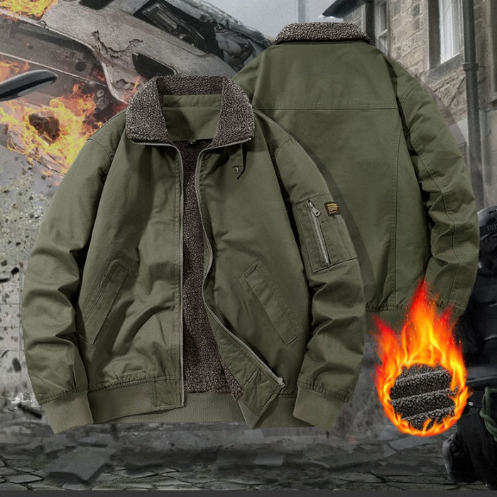 Winter Fleece Cotton Coat For Men, Fleece-lined And Thickened Cotton Jacket