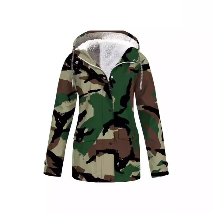 Hooded Camouflage Waterproof Outdoor Shell Jacket Men's And Women's Coats
