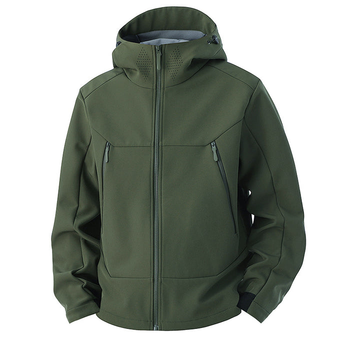 Veste Soft Shell pour homme, coupe-vent et imperméable, idéale pour les activités de plein air.