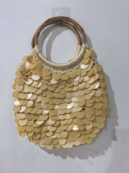New High-End Handmade Natural Sequin Handbag For Women