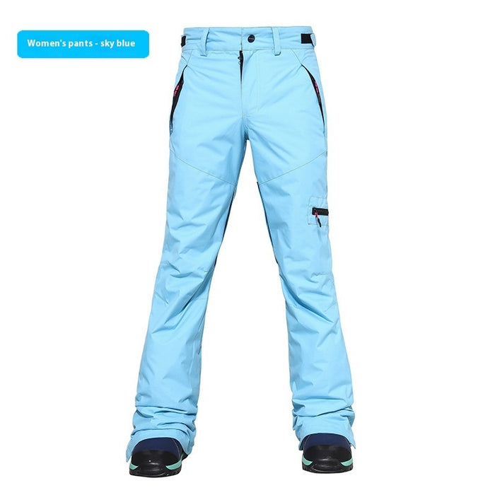 Pantalon de ski imperméable, coupe-vent et thermique, coupe ajustée.