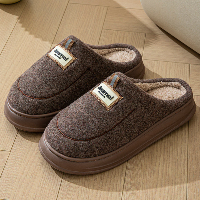 Pantuflas de algodón cálidas y gruesas para hombre, talla grande