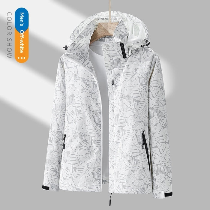 Women's Minimalist Printed Waterproof Outdoor Jacket