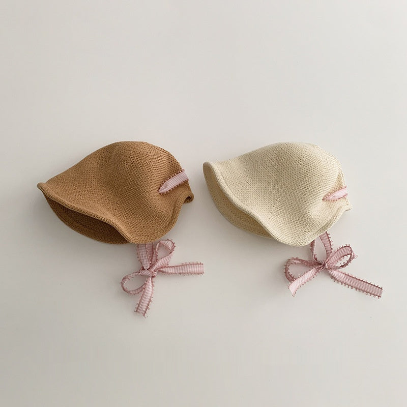 Chapeau de paille de plage anti-soleil pour filles