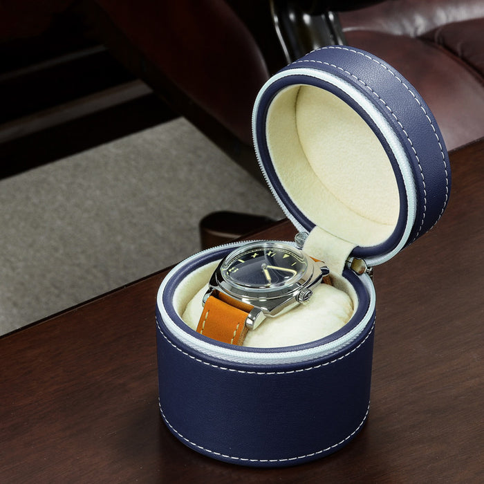 Organizador de relojes de viaje portátil y minimalista de cuero