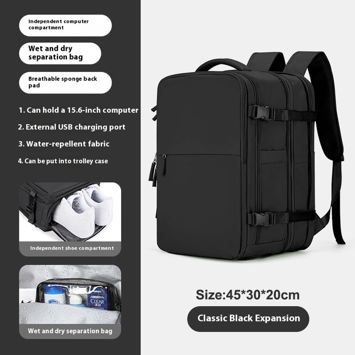 Backpack Women's Large Capacity Travel Men's Business Trip Can Be Expanded