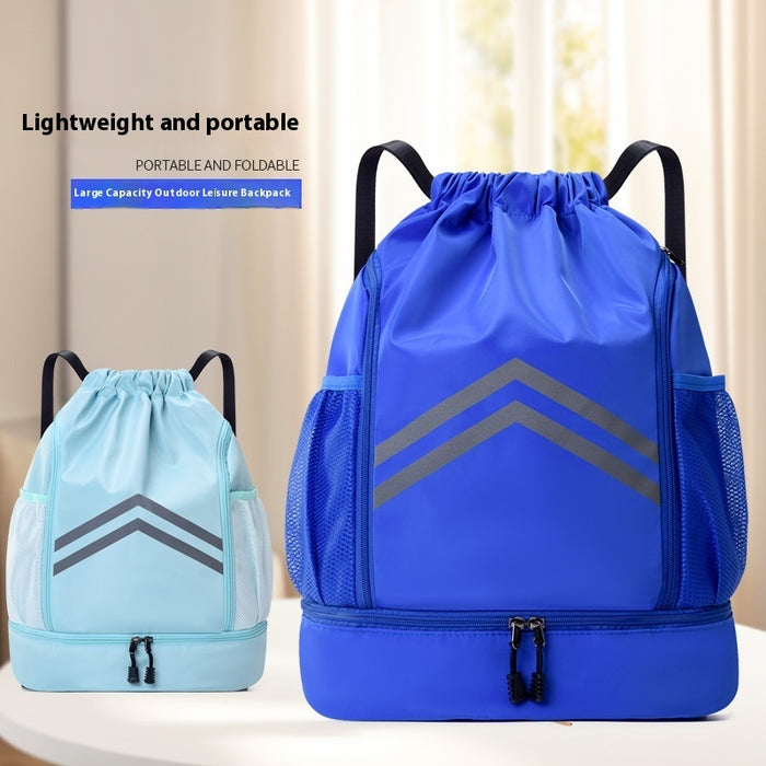 Men's Drawstring Drawstring Bag With Reflective Backpack For Sports