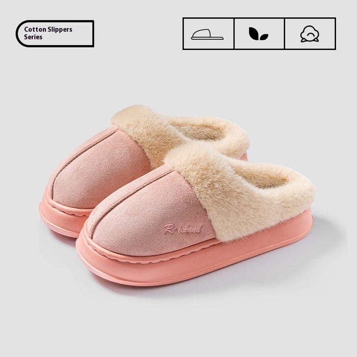 Pantuflas de invierno cálidas y acogedoras para parejas, suaves y antideslizantes, para interiores, de algodón, para el hogar, para mujer y hombre